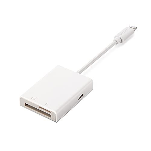 エレコム カードリーダー Lightningコネクタ接続 【Made for iPhone/iPad取得】 Type-Cアダプタ付 SD+microSD対応 Mac Windows対応 ケーブル長7cm ホワイト｜WES STORE