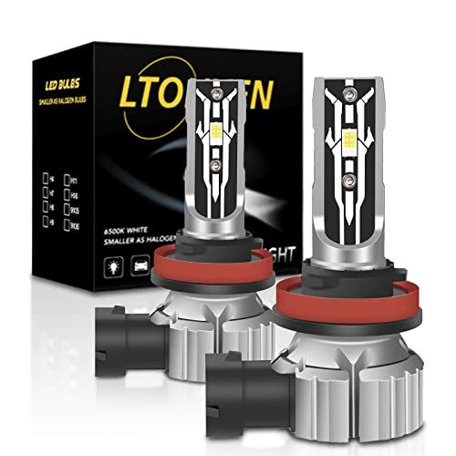LTONXEN H11 LED ヘッドライト/フォグランプ H8 H9 H11 H16 兼用 LEDバルブ 爆光 ホワイト 6500K 新車検対応 車用 DC9-18V LED ヘッドライト ファンレス 一体型 2個入 H11/H8/H9/H11 (2個入り)