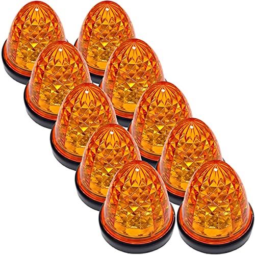 Customize（カスタマイズ） 24V トラック用 LED マーカーランプ サイド マーカー クリスタルカット仕様 16LED 汎用 イエロー/レッド/ホワイト/アンバー 各色 (10個, オレンジ)