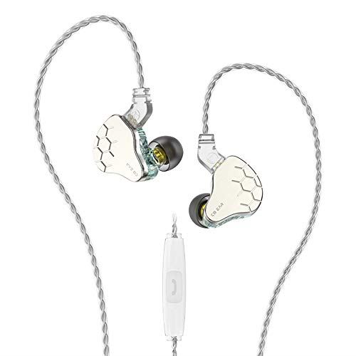 Yinyoo イヤホン 有線 カナル イヤホン モニター KBEAR Lark イヤホン ゲーミング イヤモニ カナル型 中華イヤホン 2pin イヤホン イヤモニ型イヤホン リケーブル可能(緑 microphone)