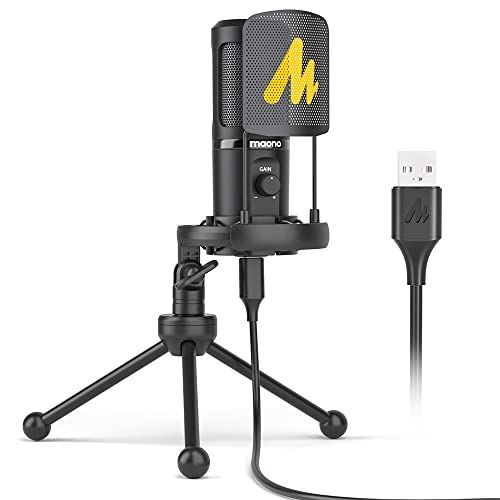 MAONO USBマイク コンデンサーマイク PC マイク 配信用マイク マイクセット 単一指向性 マイクゲイン調節 専用ポップガード マイクショックマウント 三脚スタンド 録音 生放送 オンライン会議 ゲーム実況に最適 ...