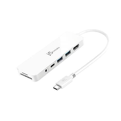 j5create USB Type-C 7in1 マルチアダプタ ハブ Power Delivery 60W供給 【USB-C Power Delivery充電ｘ1 , 4K HDMI&times;1 , USB3.0ポート&times;2 , ...｜WES STORE