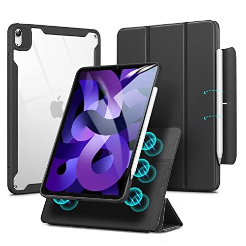 ESR iPad Air 5 ケース 2022 (第5世代) ハイブリッドケース iPad Air 4 ケース 2020 iPad 10.9インチ 取り外し可能なマグネットカバー 調節可能な縦置き/横置きスタンド機能 ... ブラック
