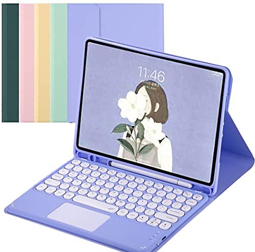 タッチパッド付き 2021新型 iPad Pro11 第3世代 キーボード ケース 分離式 2020/2018 アイパッドプロ11インチカバー キーボード付き 丸いキー カラフル ペンホルダー内蔵 マウス機能 手帳型 ...