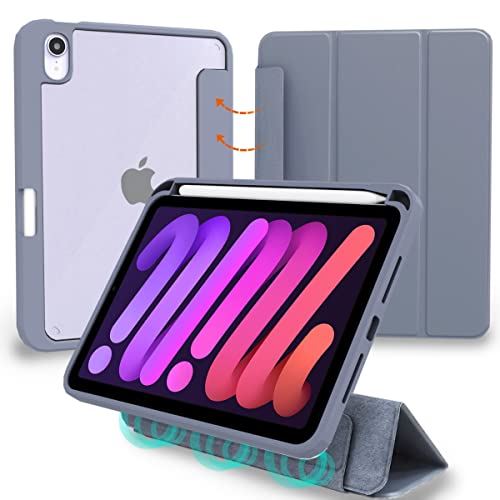MS factory iPad mini6 用 ケース 2021 mini 第6世代 液晶カバー 取り外し可能 ペンシル 収納 カバー アイパッドミニ6 耐衝撃 ソフト フレーム 薄型 オートスリープ Apple iPad mini ( 第6世代 2021年モデル ) 分離型/ラベンダーグレー 4,861円