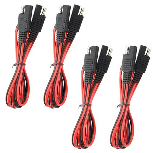 WMYCONGCONG SAE - SAE 延長ケーブル クイックディスコネクトワイヤハーネス 18AWG 1M SAEコネクタ 3フィート (4 PCS 3フィート) 4本