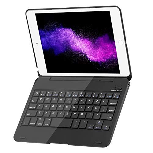 iPad mini5キーボードケース iPad mini4キーボードカバー 一体型 スタンドタイプ iPad mini4/iPad mini5 兼用Bluetoothキーボードケース 軽量 黒色 ブラック