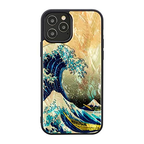 ikins iPhone 12 ケース 12 Pro ケース 絵画 浮世絵 北斎 富嶽三十六景 天然貝 Pearl Qi充電 ワイヤレス充電 アイフォン 12 プロ カバー 神奈川沖浪裏 I19282i12P iPhone 12 / 12 Pro|WES STORE