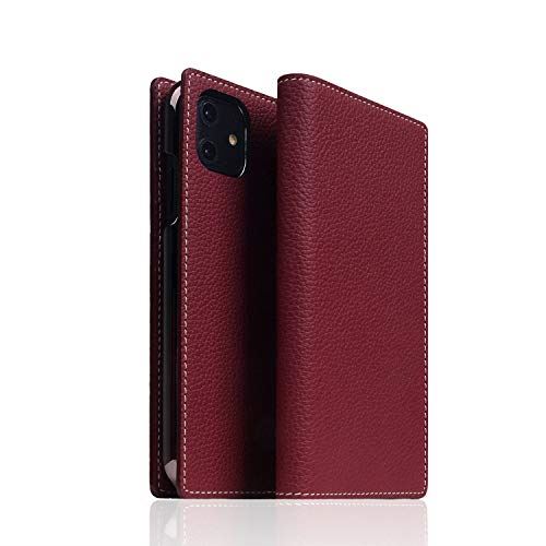 SLG Design iPhone 12 mini なめし革 入れもの 万覚え帳型 [ フルグレイン シボ製作 本革 歌留多納める Qi申し受ける 無線電話申し受ける アイフォン 12 ミニ 覆いかぶせる ] Full Grain Leather Case SD19705i12(バーガンディローズ)