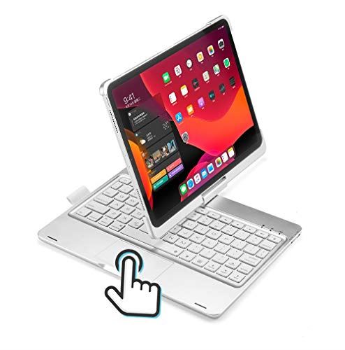 2021 iPadPro11 iPadAir4 キーボード ケース タッチパット搭載 バックライト 360度回転 Apple Pencil 収納 充電 折り畳み iPad Air4 10.9 インチ 2018 2020 iPad Pro11インチ キーボード付き エア4 カバー 一体型 多機能 (銀) iPadAir4/iPadPro11|WES STORE