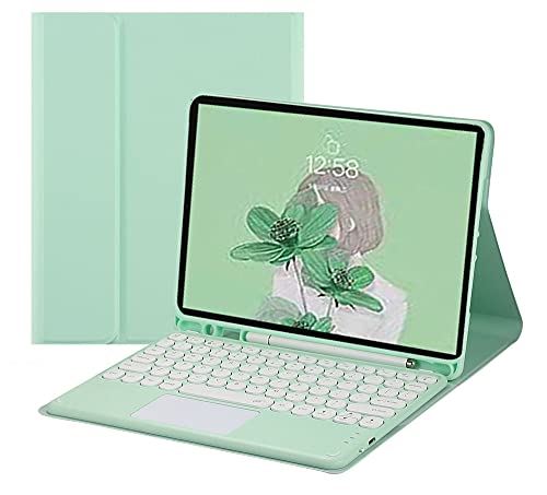 iPad6 iPad5 iPad Air2 9.7インチ キーボード ケース 丸いキー タッチパット搭載 丸型キートップ 可愛い 第6世代 アイパッド iPad 6 iPad 5 エア2 分離式 カラーキーボード カバー ペンホルダー付き トラックパッド キーボード付きケース (iPad6/iPad5/iPadAir2, ミント)｜WES STORE
