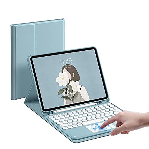 iPad Air 10.9インチ 2022新型 / Air4 2020年型キーボード ケース タッチパッド搭載 可愛い 丸型キー 第4世代 iPad Air5 アイパッド エア5 キーボード付き iPad 10.9 Air 5 4 カバー マウス機能 ペンホルダー付き Apple Pencil 収納 (ミント) iPadAir4/Air5｜WES STORE