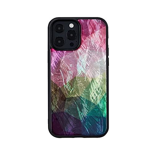 ikins iPhone 13 mini ケース 天然貝 [ Pearl 光沢 フラワー TPUとポリカーボネートのハイブリッド ストラップホール付き ワイヤレス充電 ] Water flower I21041i13MN