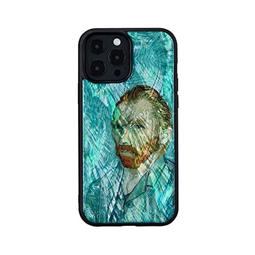 ikins iPhone 13 mini ケース 天然貝 [ Pearl 名画シリーズ 名作絵画 TPUとポリカーボネートのハイブリッド ストラップホール付き ワイヤレス充電 ] フィンセント・ファン・ゴッホ 自画像 I21030i13MN