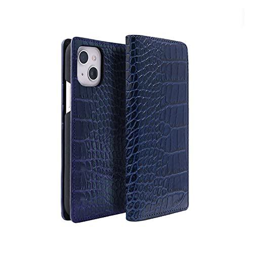 ABBI SIGNATURE iPhone 13 mini 万覚え帳型 入れもの 本革 クロコダイル 型押しなめし革 イタリアンなめし革 日本製 御手々御手伝いさん 歌留多納める 3枚 LIPARI 米国海軍 ABS21789i13MNNV