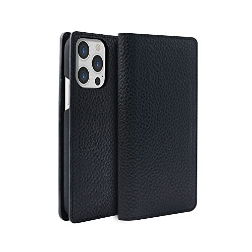 ABBI SIGNATURE iPhone 13 Pro 万覚え帳型 入れもの 本革 イタリアンなめし革 日本製 御手々御手伝いさん 歌留多納める 3枚 BELUGA 黒いこと ABS21812i13PBK