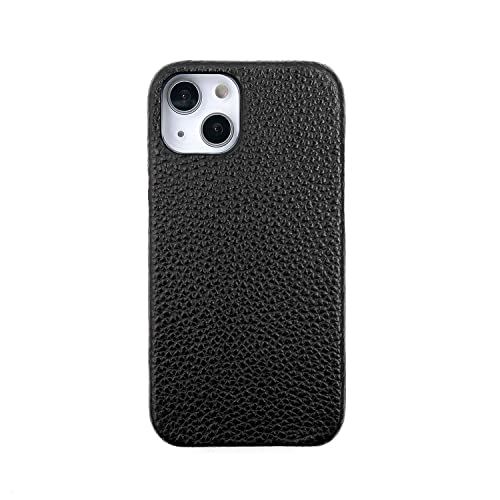 ABBI SIGNATURE iPhone 13 入れもの 本革 うしろ側覆いかぶせる BELUGA なめし革 イタリアンレザーバックカバー [ アイフォンケース 無線電話申し受ける相応う ベジタブルタンニンレザー ベルーガ 日本製 黒いこと