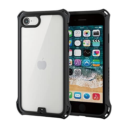 エレコム iPhone SE (第2世代/第3世代) / 8 / 7 用 ケース 耐衝撃 角エアクッション 背面クリア ZEROSHOCK ブラック PM-A22SZEROFCBK 4,633円