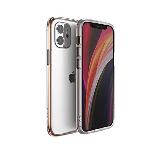 motomo 2020 iPhone (6.1インチ) ケース 二重構造 [ クリア ソフト ハイブリッド 耐衝撃 Qi充電 ワイヤレス充電 密着痕防止 iPhone 12 Pro カバー ] INO LINE Chrome gold iPhone 12 / 12 Pro