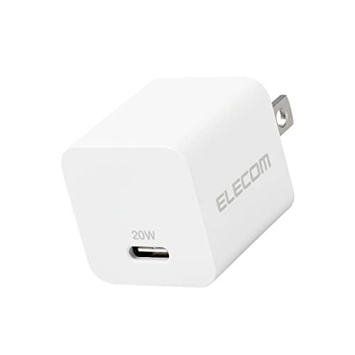 エレコム USB 充電器 PD対応 20W Type-C ×1ポート 小型 軽量 iPhone iPad スマートフォン Android 各種対応 PSE認証商品 ホワイト MPA-ACCP28WH