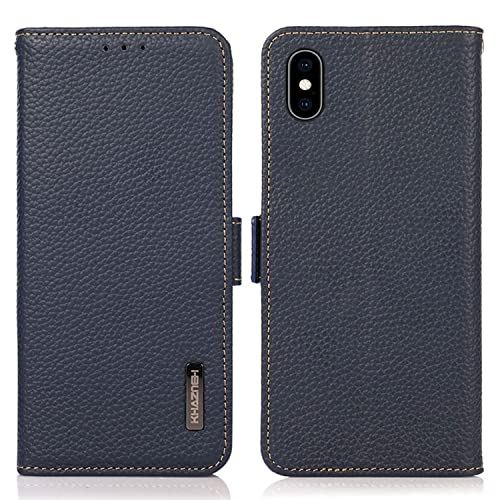 iPhone Xs 容れもの 万覚え帳型 本革 アイフォンX取りまかなう 本革 金入れ型 御前上等本皮 シュリンクカーフレザー 分かりやすい万覚え帳容れもの 耐摩擦 側面磁石式 歌留多納める 大静電容量 3枚 横置き照明ランプ役立つこと 耐衝撃 青碧