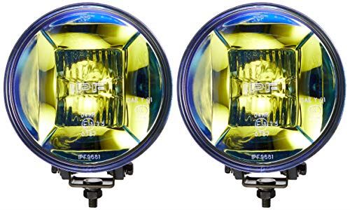 IPF フォグランプ オフロード ハロゲン H3 丸形 直径166mm 12v ハイブリッド(ドライビング/スポット同時)配光 2個セット ゴールドレンズ S-9681|WES STORE