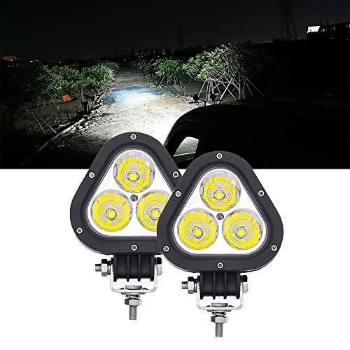 LEDフォグランプ ホワイト LED作業灯 GREENBEAN 45W バイクLEDワークライト 10&minus;80V兼用 ３連チップライト 車外照明 調節可能 IP68防水＆防塵 2個セット &hellip; 60ｗ｜WES STORE