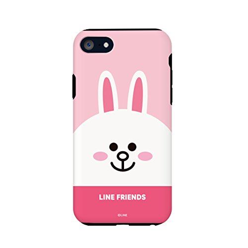 LINE FRIENDS iPhone 8 入れもの / iPhone 7 入れもの 人間の顔 家兎(ラインフレンズ)アイフォン 押しかぶせる 5.8in KCL-DCF002 iPhone 8 / iPhone 7