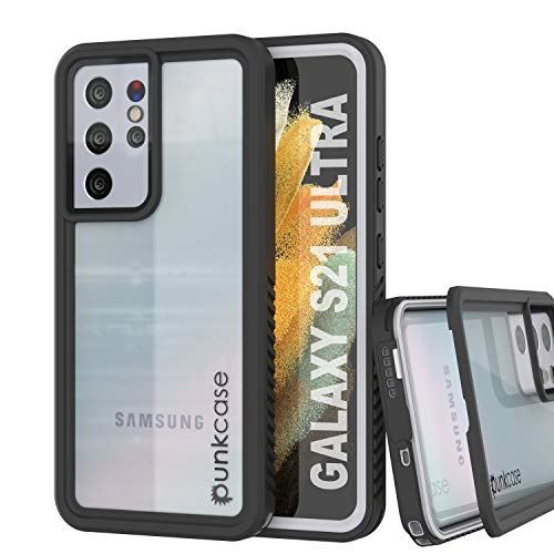PunkCase Galaxy S21 Ultra 防水ケース [エクストリームシリーズ] [スリムフィット] [IP68認証] [耐衝撃性] [防汚性] [耐雪性] アーマーカバー Galaxy S21 Ultra ホワイト