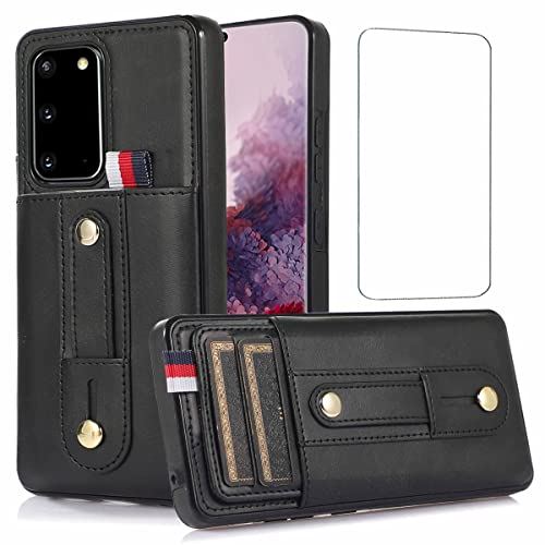 Galaxy S20 ケース用|%%%| サムスンギャラクシーS11E スマホケース + ギャラクシーS20 Samsung S 20 ?化 ガラス フィルム アップグレード リストストラップ バンド キックスタンド ... Samsung Galaxy S20 ブラック