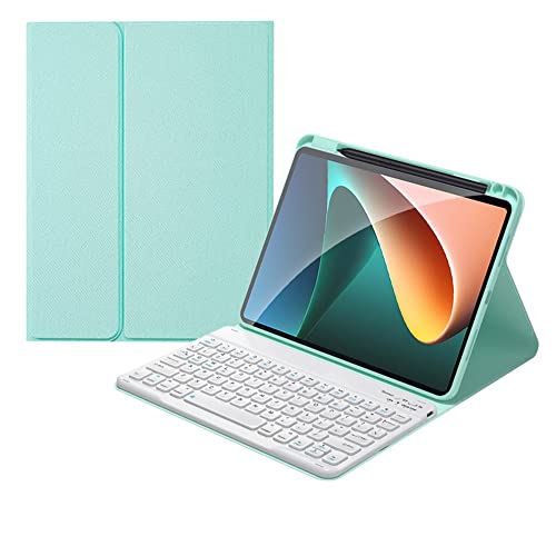 iPad 2022 第10世代 キーボードケース ペンホルダー付き 丸いキー 球状くぼみ 入力しやすい iPad 10 キーボード付き カバー 分離式 マグネット Bluetooth キーボード (iPad iPad 第10世代 ミント+白|WES STORE