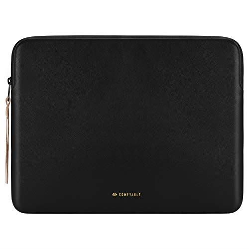 Comfyable タブレットスリーブ iPad Pro 12.9インチ M2 M1 2022 2021 2020 & スマート/マジックキーボード ペンシルホルダー付き - PUレザーバッグ 防水 スリム 保護カバー 12.9 inch for iPad Pro & Surface Pro ブラックペブルド|WES STORE