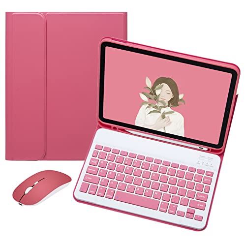 マウス付き iPad Mini 6 キーボードケース かわいい キャンディーカラー レディース iPad mini6 2021 8.3インチ 分離式 カラーキーボード ケース カバー アップルペンシル 収納 iPadmini6(2021新型) 濃いピンク