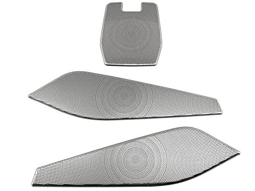 ポルシェ ケイマン 981 ステンレスドアスピーカーパネル 3PC サテンシルバー 【 SPEAKER-120 】 981MA122 981MA123 MA122 MA123 50905｜WES STORE