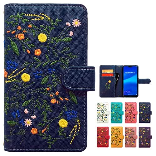 Google pixel 6a ケース カバー ボタニカル 花 刺繍 手帳型ケース 手帳型カバー pixel6a pixel6aケース pixel6aカバー pixel6a手帳型ケース pixel6a手帳型カバー a.ネイビー