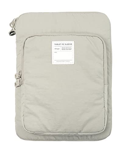 【elago】 タブレット ポーチ 10インチ 11インチ 対応 シンプル 軽量 撥水 加工 ポケット 付き 持ち運び ケース ケーブル収納 撥水加工 衝撃 傷 保護 軽い 持ち運びケース [ iPad iPadPro ストーン