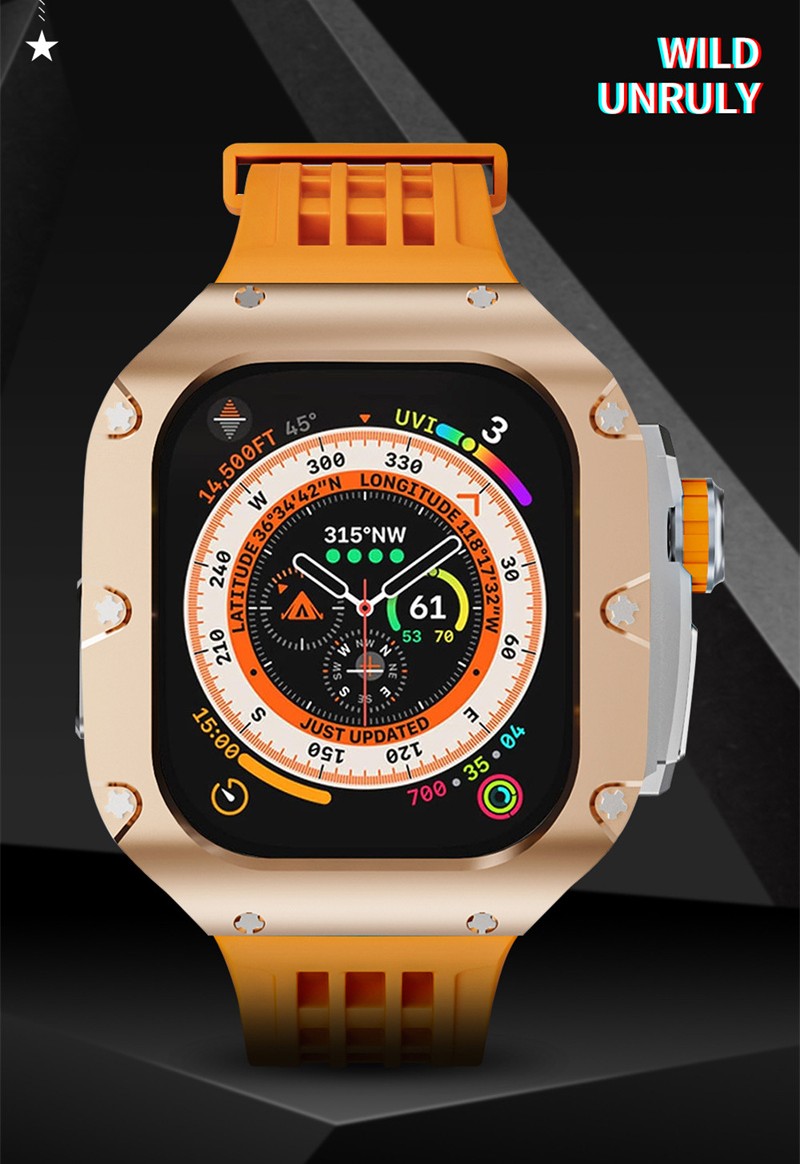 【15-25日！クーポン利用で15%OFF】送料無料 Apple watch ultra iwatch Ultra2 一体型バンド Apple Watchの改造 オールインワンバンド インサートドリル Apple Watch ultra バンド 交換用バンド iwatch Ultra カバー ウォータードリル ケース+バンド 49MM 高級な贈り物