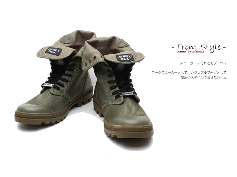 楽天市場 Avirex アヴィレックス アビレックス Av 3402 Scorpion Hi Nylon Khaki カーキ メンズ レディース 本革 スニーカーブーツ ウエスタンブーツカンパニー