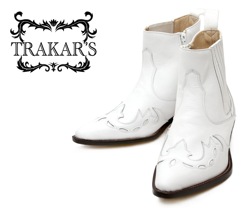 short white western boots