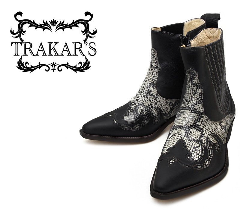 48％割引ブラック系,26cm【希少！！】 『TRAKAR'S』ウェスタンブーツ パイソン柄 ブーツ 靴ブラック系26cm-OTA.ON