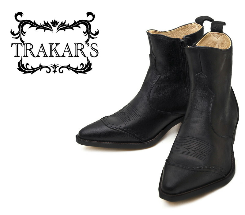 TRAKAR'S★鋲打ちショートブーツ★黒・トンガリブーツ・ブラックブーツ img61036770.jpg