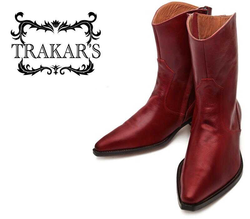 TRAKAR'S★鋲打ちショートブーツ★黒・トンガリブーツ・ブラックブーツ 楽天市場】[TRAKAR'S] トラッカーズ 14301 Black×Python
