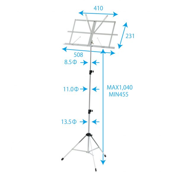 1188円 かわいい！ KIKUTANI キクタニ KMS-3 Steel Music Stand Chrome 折りたたみ鉄製譜面台 クローム