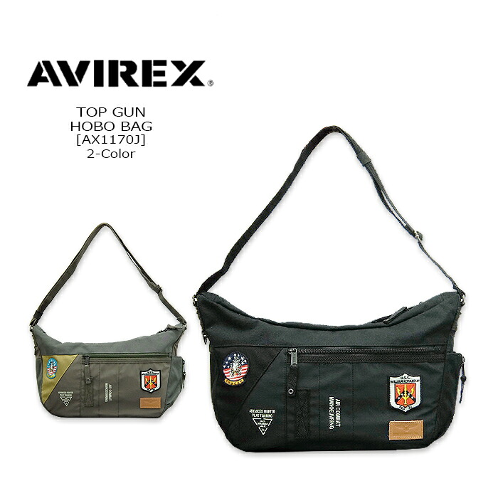 AVIREX(アビレックス) TOP GUN HOBO BAG[AX1170J] ホーボーバッグ ボディバッグ ショルダーバッグ バイカー バイク トップガン TOMCAT【\\9,020】【RCP】