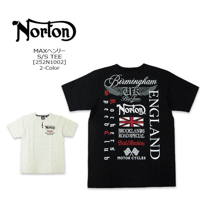 NORTON(ノートン) MAXヘンリー-S/S TEE[252N1002] 刺繍 半袖 ヘンリーネック Tシャツ 【\\7,990】【RCP】