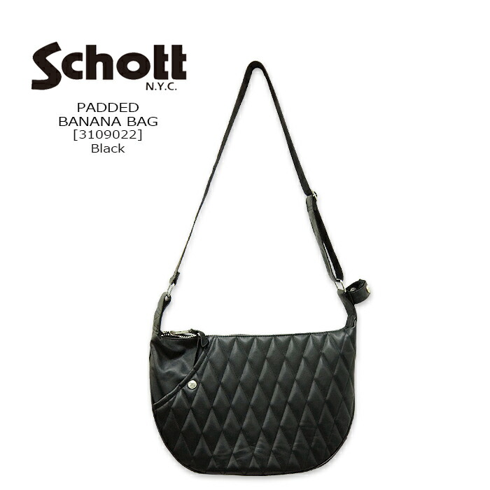 Schott(ショット) PADDED BANANA BAG[3109022] [782-3976005] パデッドバナナバッグ 牛革 ショルダーバッグ ワンショルダーバッグ レザー バイカー グローブホルダーバイカー バイク【RCP】 【\\42,900】