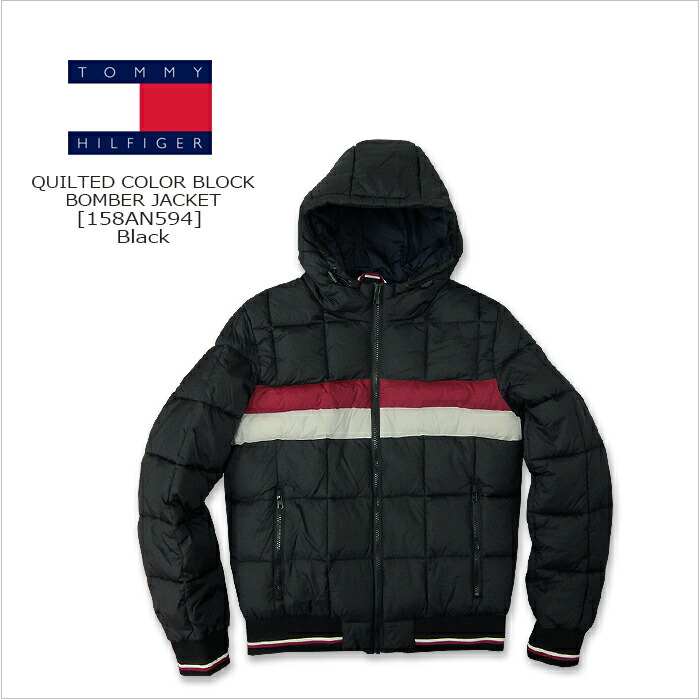 TOMMY HILFIGER(トミーヒルフィガー) QUILTED COLOR BLOCK BOMBER JACKET[158AN594] ボンバージャケット 防寒 中綿 ジャケット キルティング 【smtb-kd】【RCP】【\\21,450】