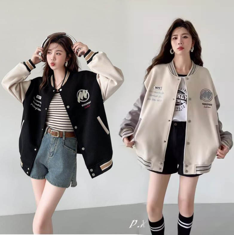 スタジャン カジュアル ゆったり ユニセックス 可愛い 韓国 M~XL org.jpg