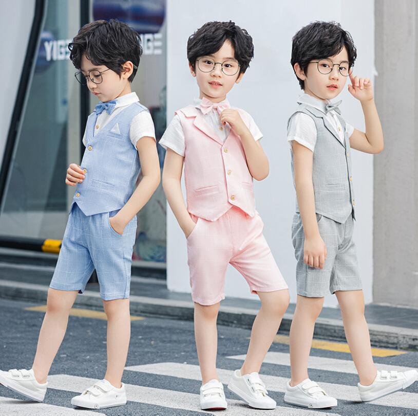 楽天市場】男の子 スーツ (ベスト+ショートパンツ +蝶ネクタイ