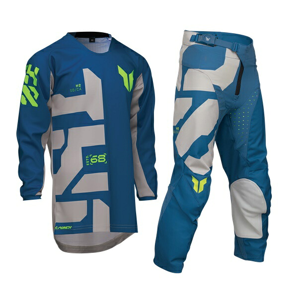 子供用 MXウエア 上下セット THOR LAUNCH FORGE ブルー キッズ ジャージ&パンツ モトクロス 正規輸入品 WESTWOODMX 25